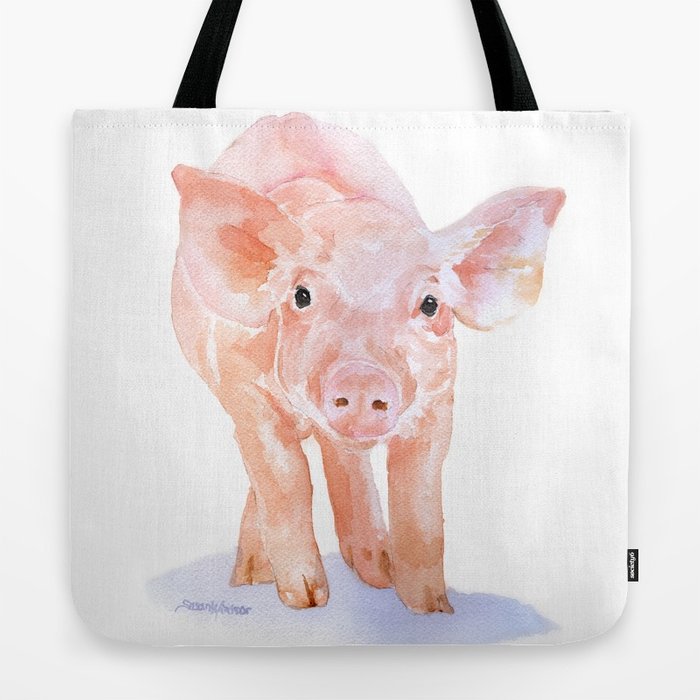 700x700 Pig Watercolor Painting Tote Bag By Susanwindsor Society6 - Pig Watercolor