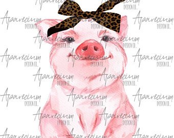 340x270 Pig Watercolor Etsy - Pig Watercolor