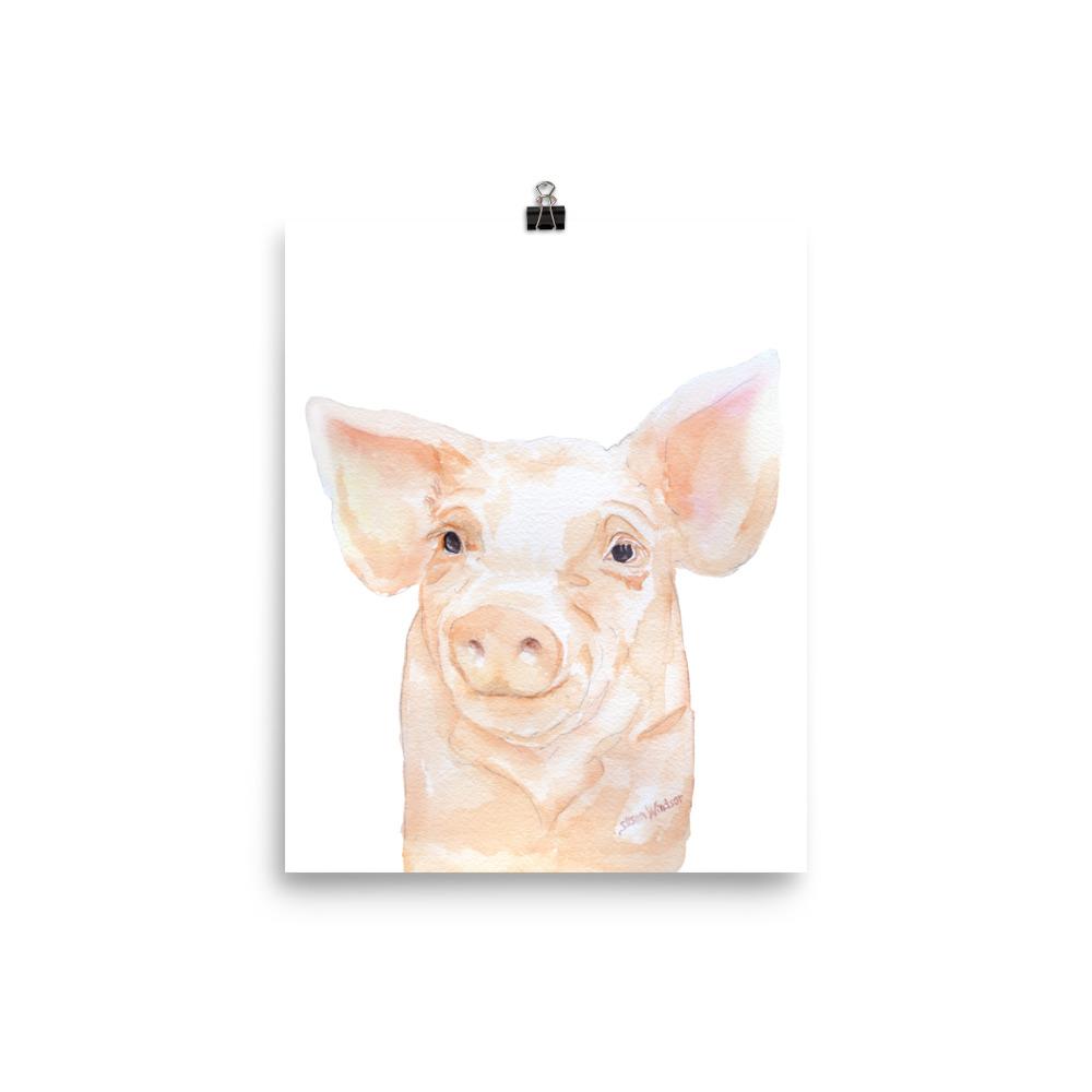 1000x1000 Pink Pig Watercolor Susan Windsor - Pig Watercolor