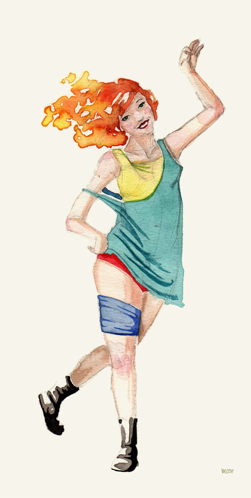 507x1003 Watercolor Pin Up By Galletasdanesas - Pin Up Watercolor
