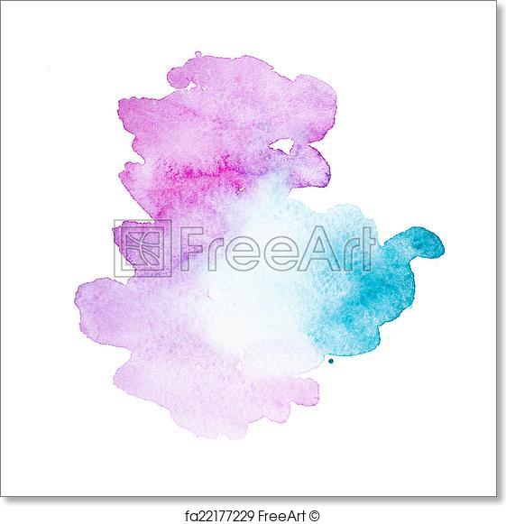 561x581 Free Art Print Of Abstract Watercolor Aquarelle Hand Drawn Pink - Pink And Blue Watercolor