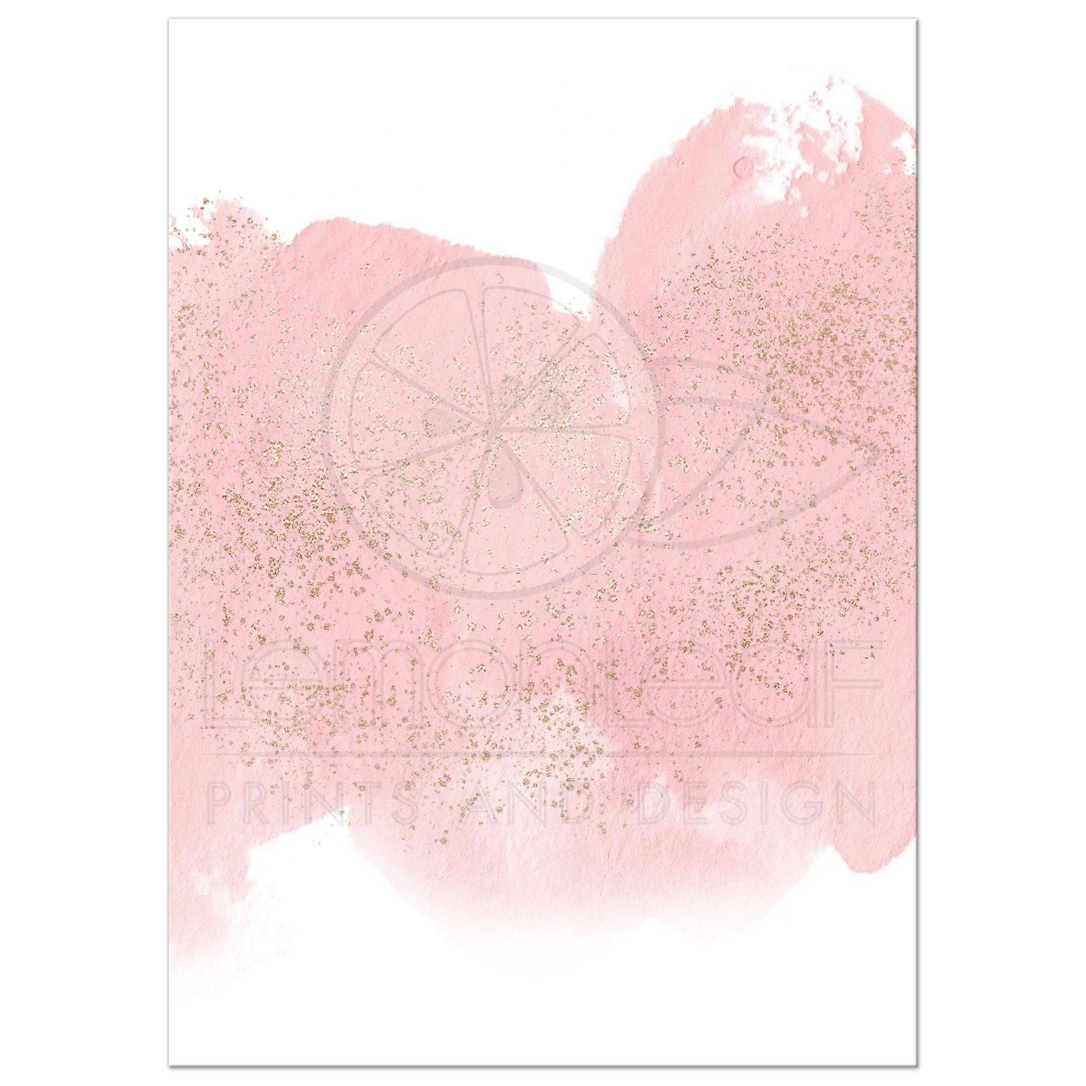 2175x2175 Navy, Pink, White Geometric Shape Watercolor Wedding Invitation - Pink And Gold Watercolor