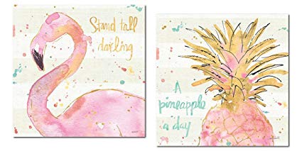 425x213 Gango Home Tropical Hot Pink And Gold Watercolor - Pink And Gold Watercolor