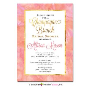 300x300 Pink And Gold Watercolor Bridal Shower Brunch Inkberry Creative - Pink And Gold Watercolor