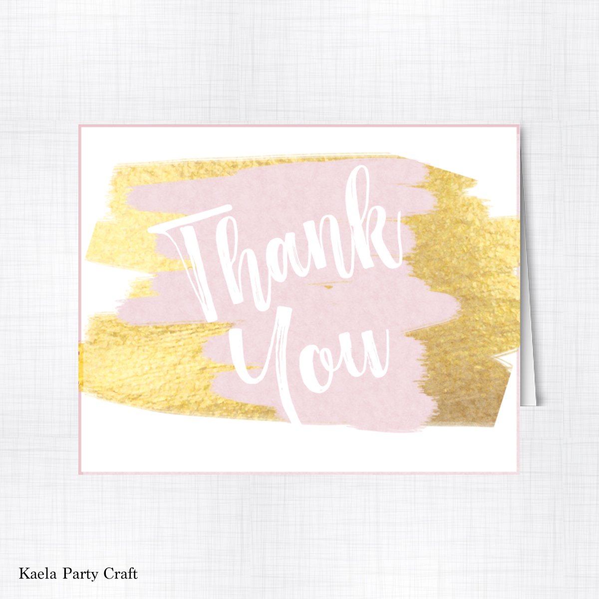 1200x1200 Pink And Gold Watercolor Bridal Shower Thank You Cards Kaela - Pink And Gold Watercolor