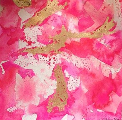 425x417 Pink Gold Watercolor Atelier Events Dc - Pink And Gold Watercolor