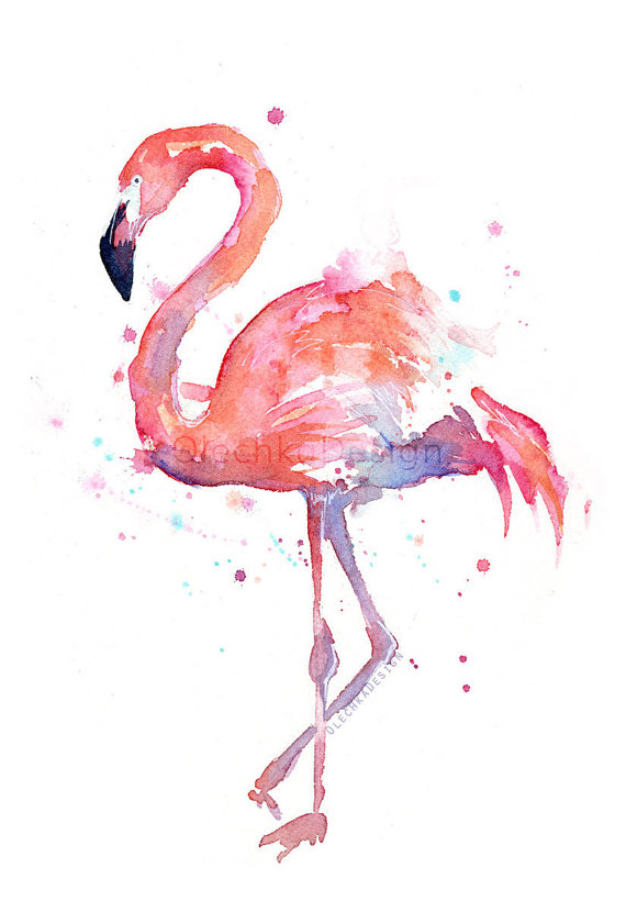 Pink Flamingo Watercolor at PaintingValley.com | Explore collection of ...