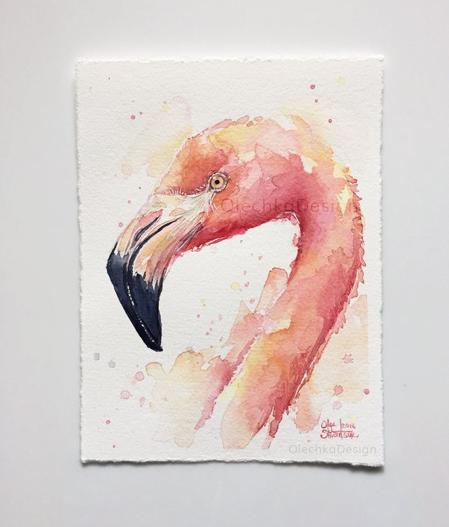 642x753 Pink Flamingo Watercolor Painting Pink Flamingo Watercolor Etsy - Pink Flamingo Watercolor