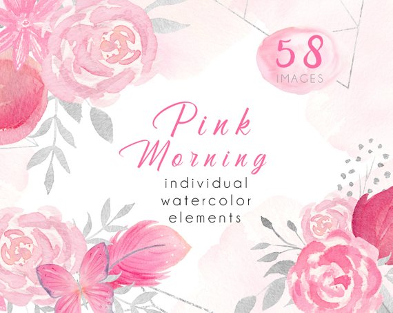 570x453 Watercolor Png Pink Flower Butterfly Pretty - Pink Flower Watercolor