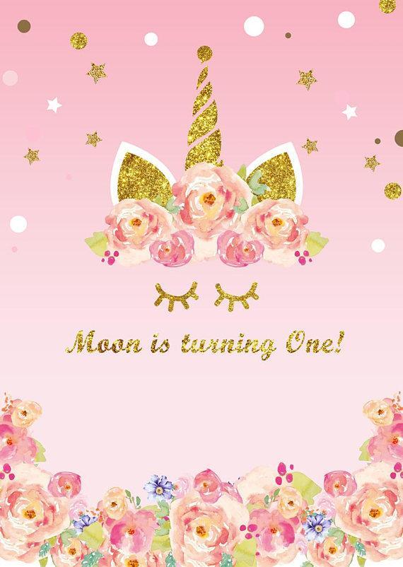 570x802 Kate Pink Flowers Backdrop Unicorn Face Photography Background For - Pink Flower Watercolor