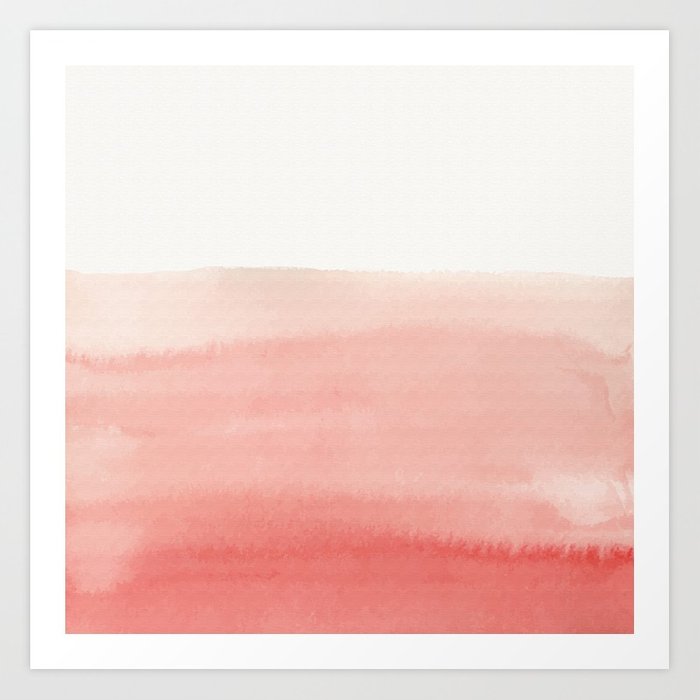 700x700 Watercolor Pink Ombre Art Print By Typiskt Society6 - Pink Ombre Watercolor