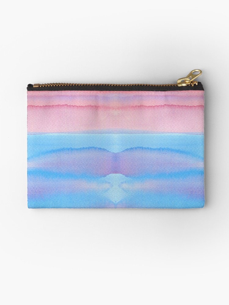 750x1000 Hand Painted Watercolor Blue Pink Ombre Gradation Studio Pouches - Pink Ombre Watercolor