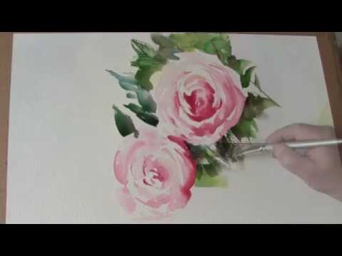480x360 Pink Roses In Watercolour By Trevor Waugh - Pink Rose Watercolor