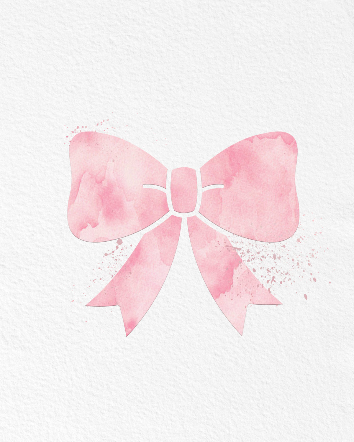1200x1500 Watercolor Art Pink Bow Print Modern 8x10 Wall Art Decor - Pink Watercolor Art