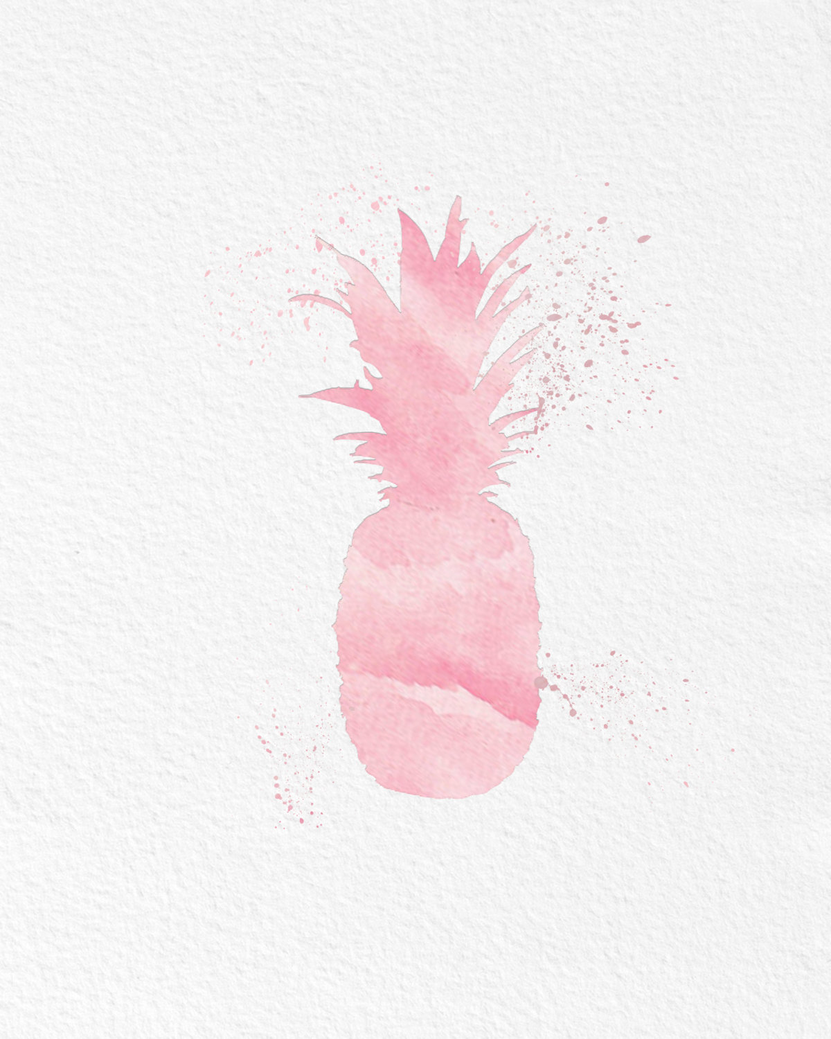 1200x1500 Watercolor Art Pink Pineapple Print Modern 8x10 Wall Decor - Pink Watercolor Art