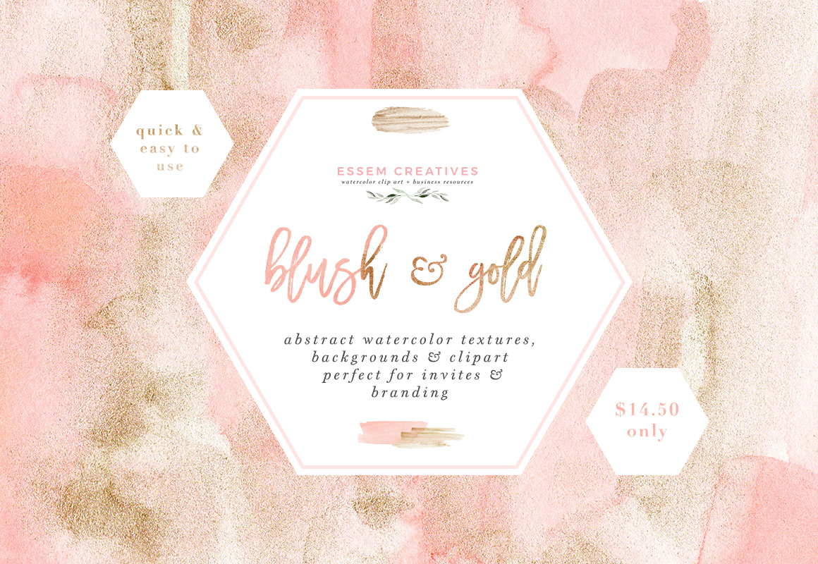1160x800 Blush Pink And Gold Watercolor Textures For Wedding Invitations Amp More - Pink Watercolor Art