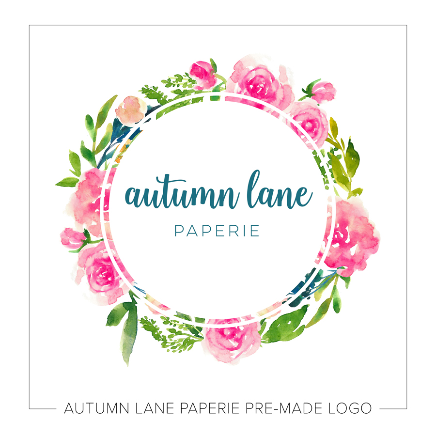 900x900 Pink Watercolor Flowers Wreath Logo - Pink Watercolor Flowers