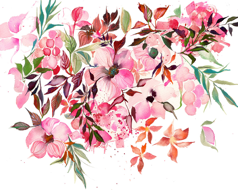 931x744 Top Watercolor Flowers With Pink Watercolor Flowers Image 5 Of 23 - Pink Watercolor Flowers