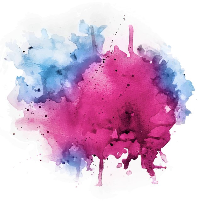 642x643 Watercolor Splash Vector Psd File Pink Magenta Blue Etsy - Pink Watercolor Paint