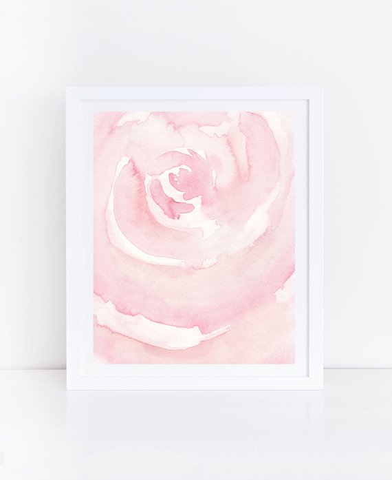 570x697 Blush Prints Blush Pink Watercolor Art Printable Watercolor Etsy - Pink Watercolor Paint