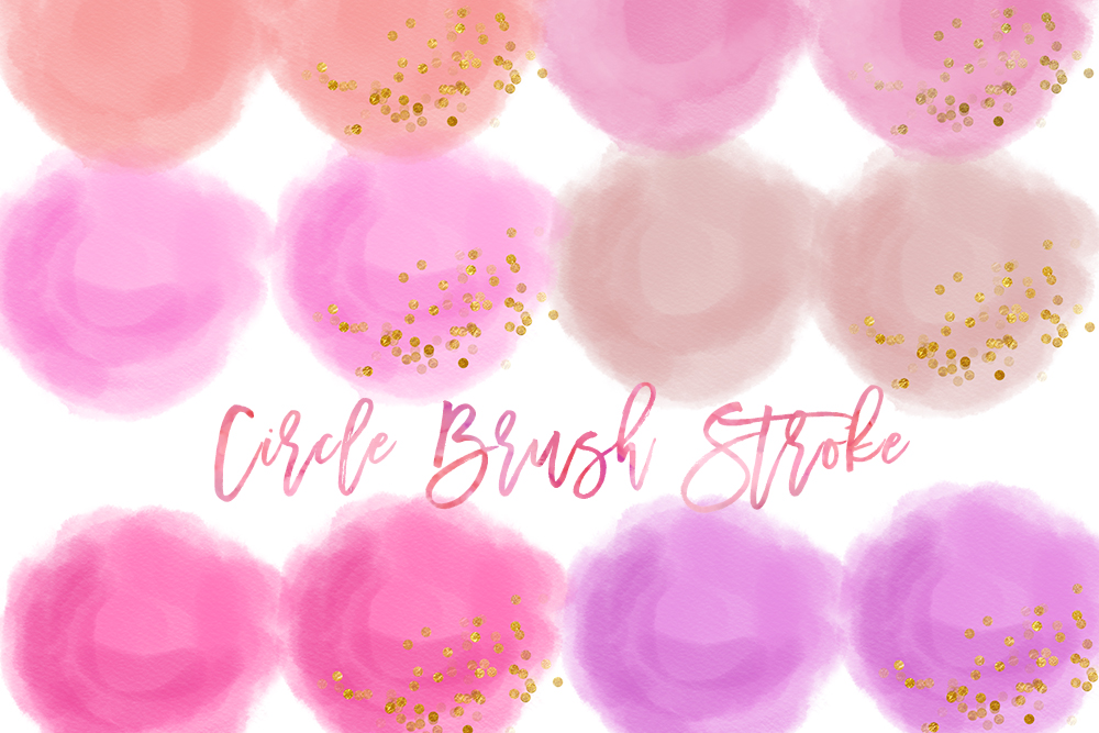 1000x667 Pink Gold Circle Brush Strokes, Pink Watercolor Rainbow Clipart - Pink Watercolor Paper