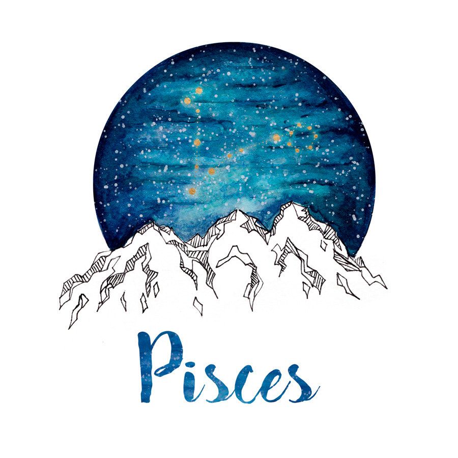 900x900 Pisces Zodiac Watercolour Painting Things Pisces - Pisces Watercolor