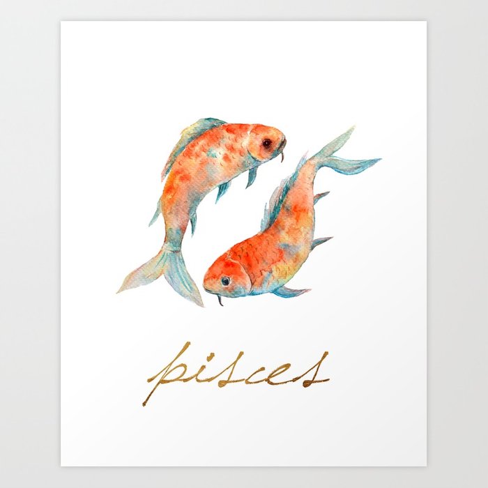 700x700 Watercolor Pisces Koi Fish Art Print By Missquoted Society6 - Pisces Watercolor