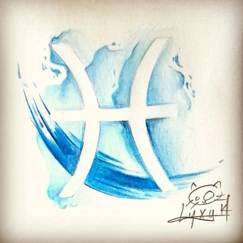 500x500 Pisces Watercolor Tattoo - Pisces Watercolor