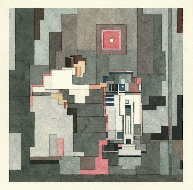 640x630 Watercolor Pixel Art Portraits Remix Pop Culture Amp Classic - Pixel Watercolor