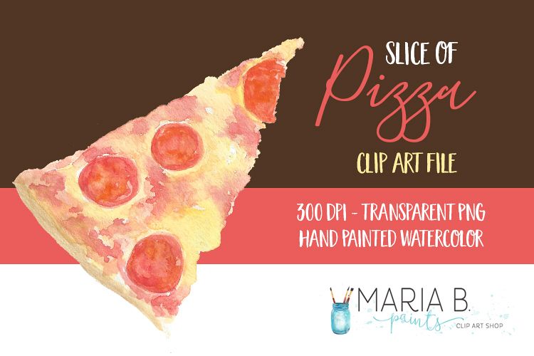 750x500 Slice Of Pizza Watercolor Clip Art Png - Pizza Watercolor