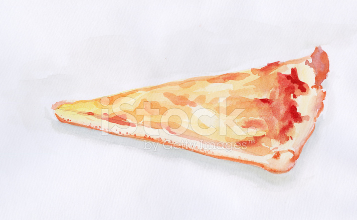 712x439 Watercolor Painting, Slice Of Pizza, Xxl Stock Vector - Pizza Watercolor