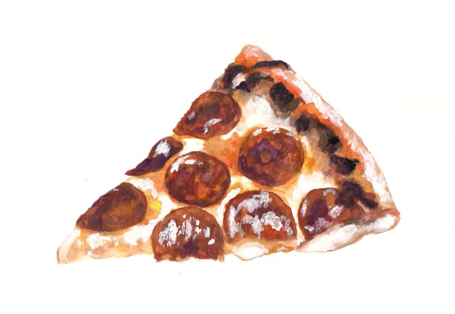 900x620 Watercolor Pizza By Theaser9 - Pizza Watercolor