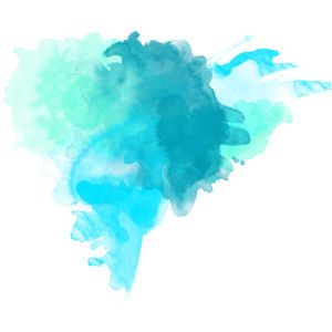 300x300 Teal Blue Watercolor Art - Png Watercolor