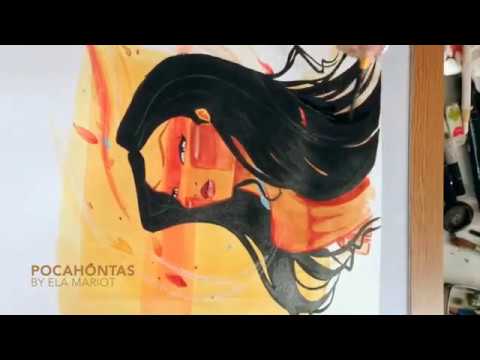 480x360 Pocahontas (Wild Beauty) Watercolor Speed Paint - Pocahontas Watercolor