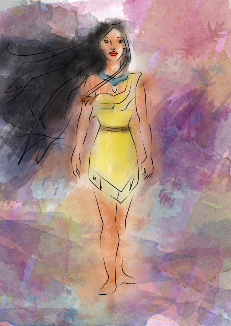 752x1061 Pocahontas Watercolor By Lizziefresh - Pocahontas Watercolor