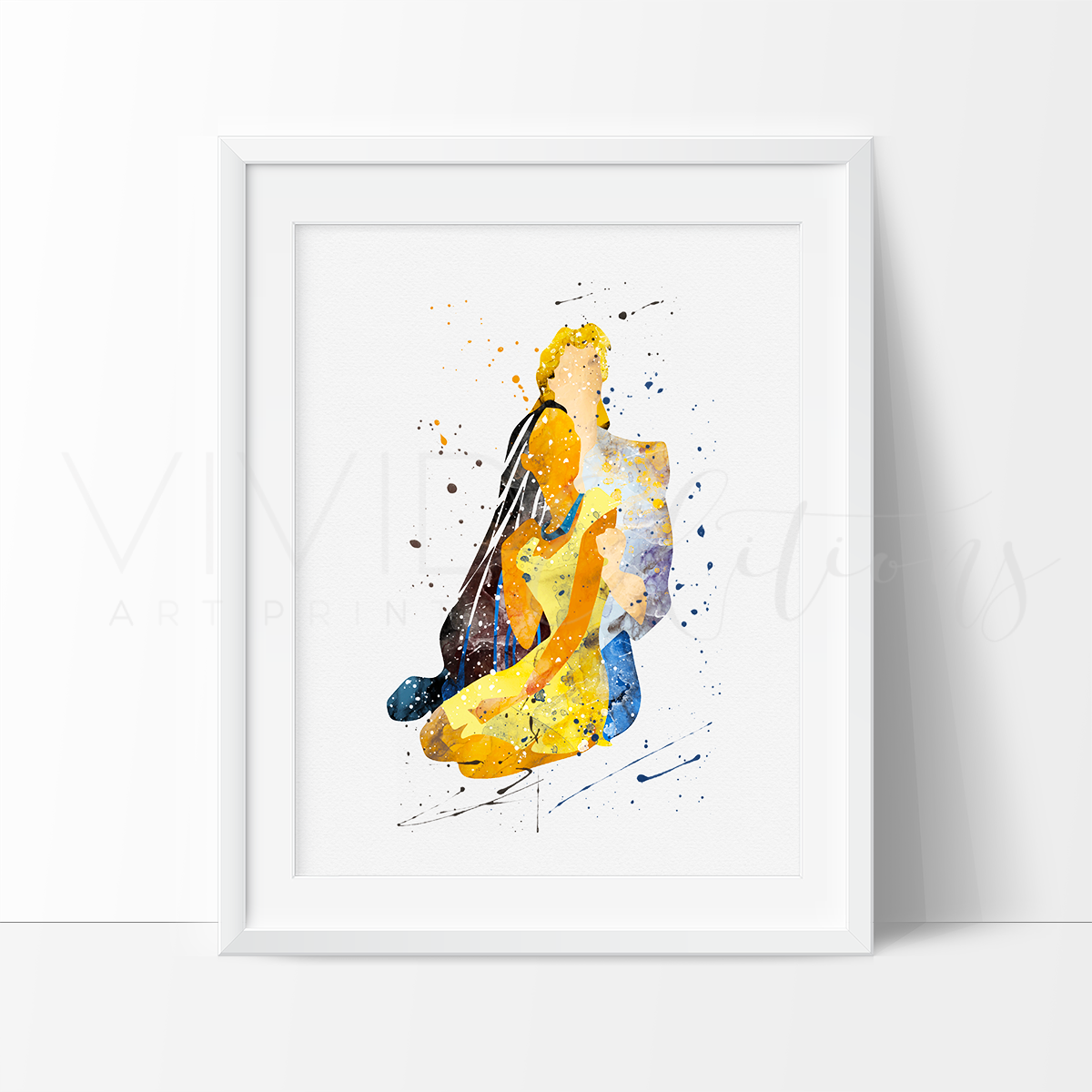 1200x1200 Pocahontas And John Smith, 2 Watercolor Art Print - Pocahontas Watercolor