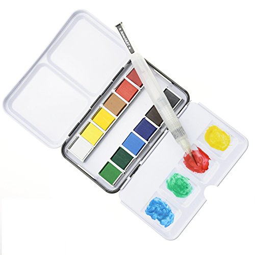 500x500 Watercolor Paint Set With 12 Half Pan Colors, Pocket Travel Box - Pocket Watercolor