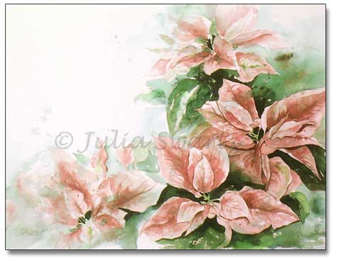 476x370 Julia Swartz Fine Art Gallery Poinsettia Watercolor Painting - Poinsettia Watercolor Paintings