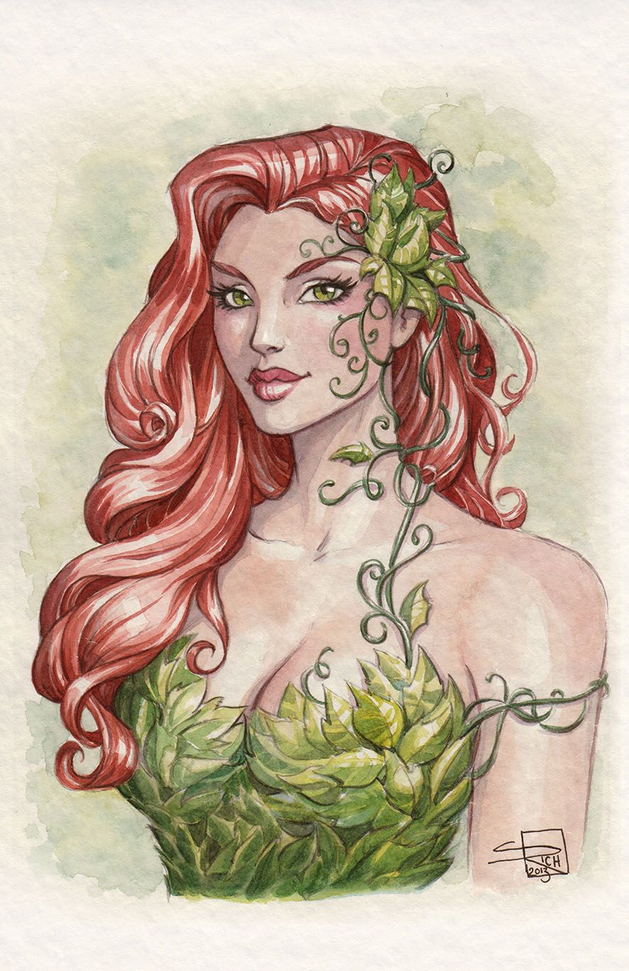 886x1369 Pin By Leanne Smith On Dc Poison Ivy, Watercolor And - Poison Ivy Watercolor