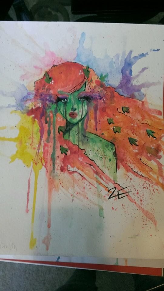 541x960 Watercolors Speedpainting Poison Ivy - Poison Ivy Watercolor
