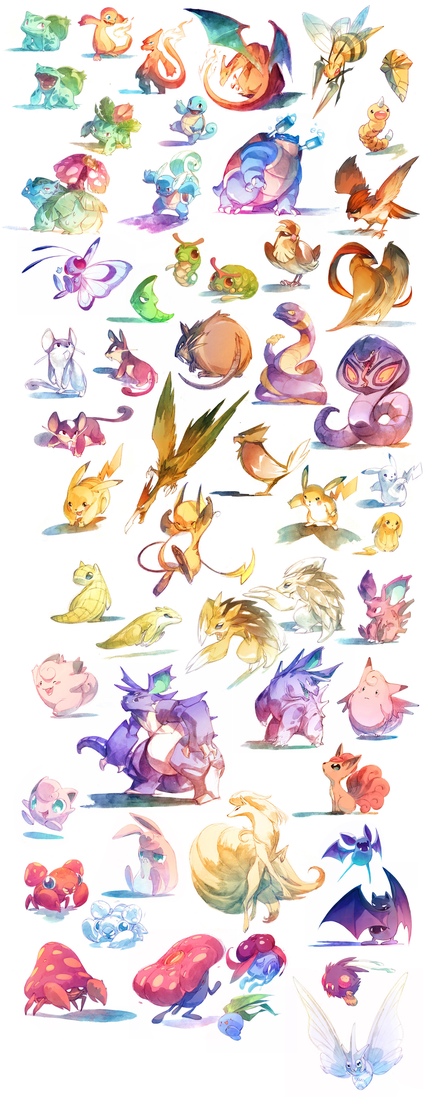 1500x3850 Nicholas Kole - Pokemon Watercolor
