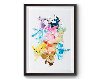 340x270 Pokemon Watercolor Etsy - Pokemon Watercolor