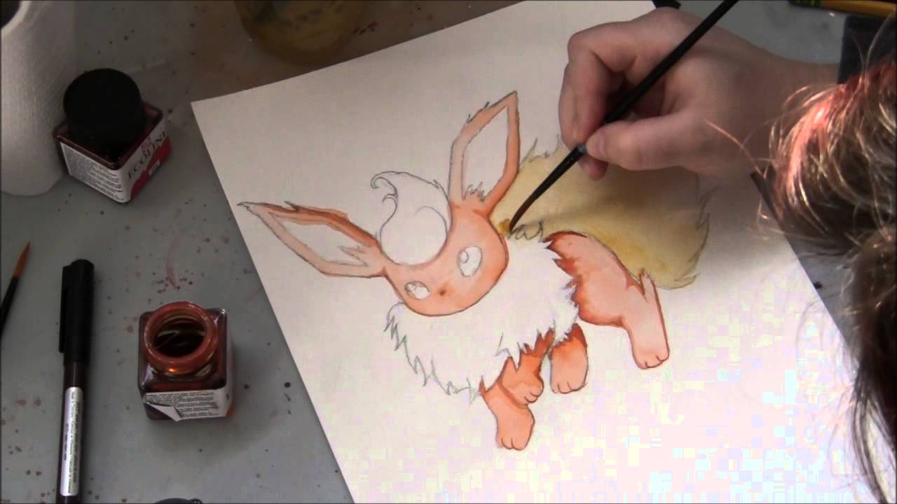 1280x720 Flareon - Pokemon Watercolor