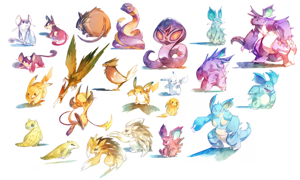 1152x693 Watercolor Pokemon! 019 034 By Nicholaskole - Pokemon Watercolor