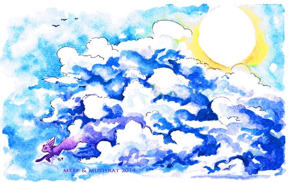 570x361 Espeon Pokemon Watercolor Art Print Etsy - Pokemon Watercolor Art