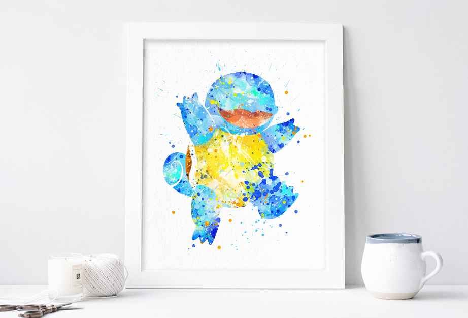922x626 Pokemon Squirtle Poster - Pokemon Watercolor Art