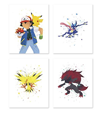 425x485 Pgbureau Pokemon Poster Inspired Watercolor Wall Art - Pokemon Watercolor Art