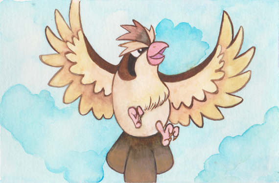 570x374 Original Art - Pokemon Watercolor Original