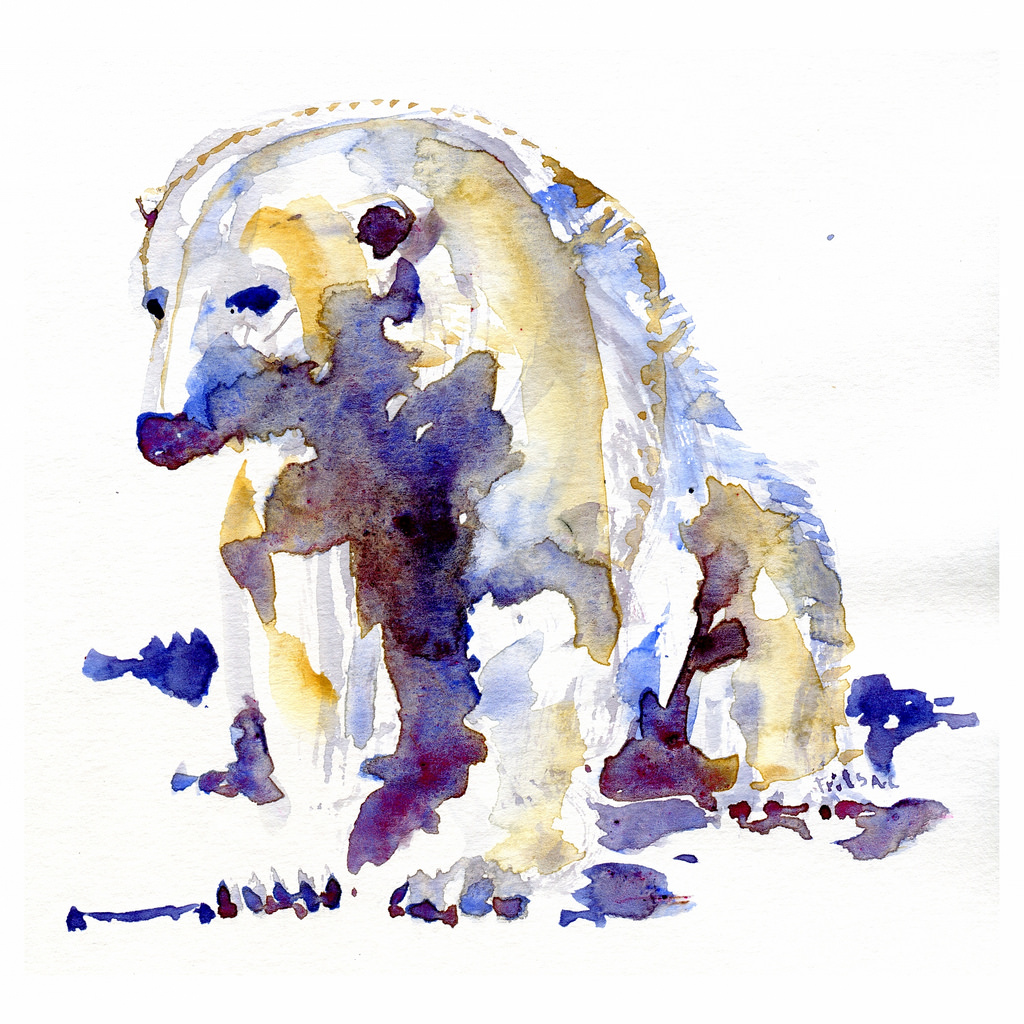 1024x1024 Polar Bear Watercolor By Frits Ahlefeldt, - Polar Bear Watercolor