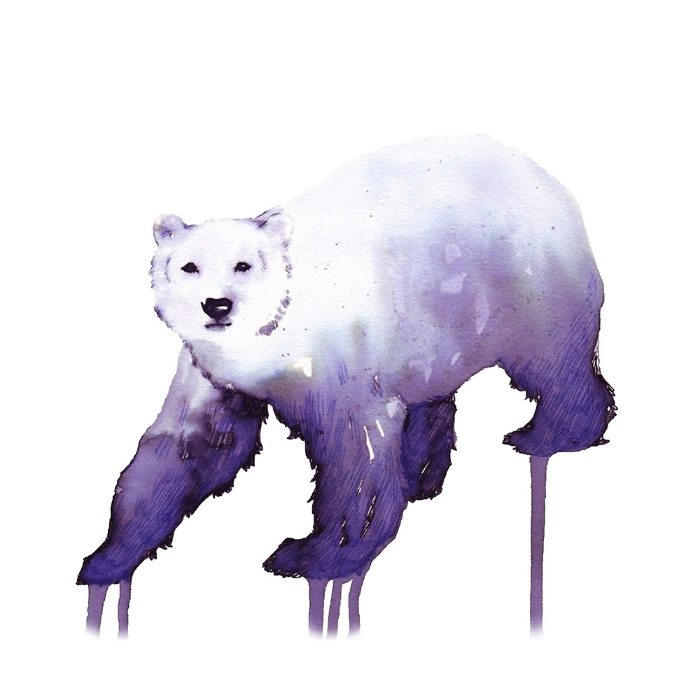 1000x1000 Watercolor Polar Bear By Awilddesign Redbubble - Polar Bear Watercolor